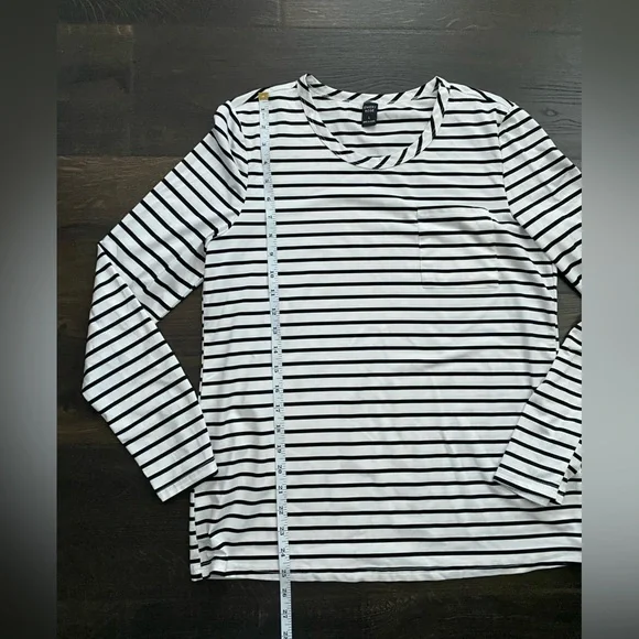 SHEIN Monochrome Striped Long Sleeve Tee - Picture 5 of 8